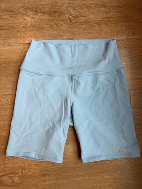 ALO Yoga Light Blue High-Rise Biker Shorts Size M